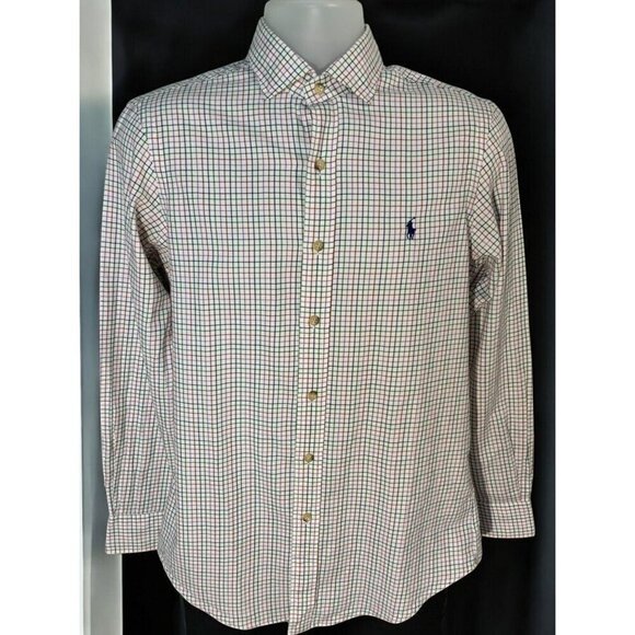 Polo Ralph Lauren Multicolor Small Plaid Long Sleeve Button Up Shirt Cotton - Picture 8 of 8